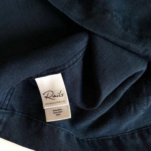 Rails Lancaster Indigo Stars Jacket Tencel Linen Blend Blue Womens Oversized XS - Picture 8 of 11